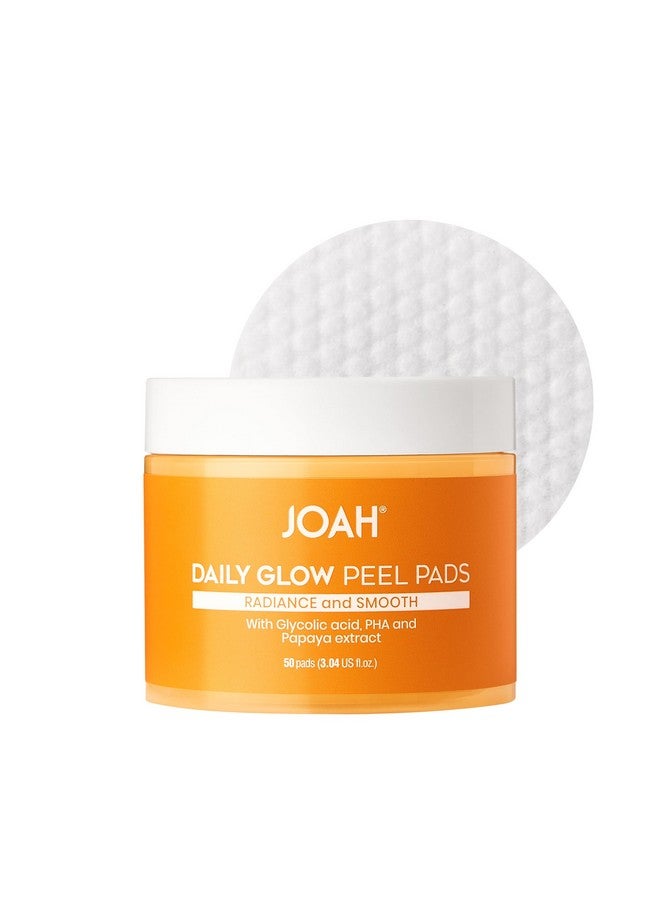 جواه وسادات تقشير قطنية مقشرة من JOAH Daily Glow مع حمض الجليكوليك، معززة بمستخلص PHA والبابايا، خالية من الجلوتين والبارابين والفثالات وSLS والفورمالديهايد، 50 وسادة - 3.04 أونصة سائلة أمريكية. - Image 1