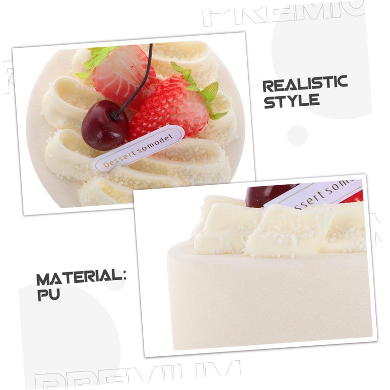 Realistic 4 Inch Faux Birthday Cake Model For Photography Display And Tabletop Decoration - Image 3