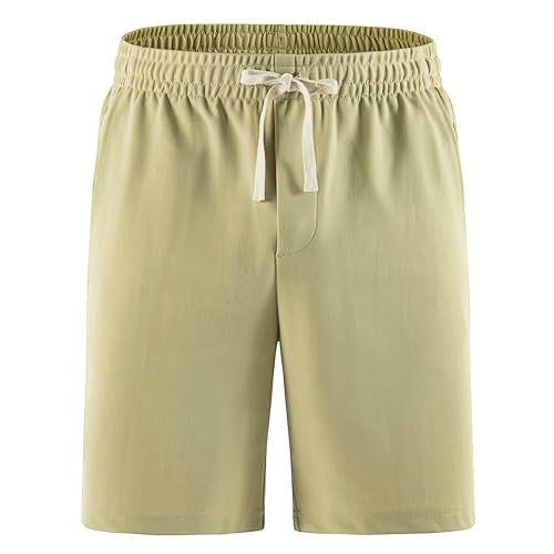 Lkrhzevg Men's Casual Shorts Elastic Waist Drawstring Lightweight Outdoor Summer Beach Shorts with Pockets Hiking Shorts-S Light Gray - Image 4