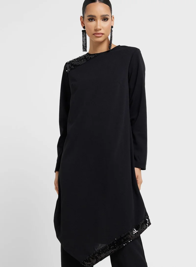 Khizana Embellished Hem Tunic & Pant Set