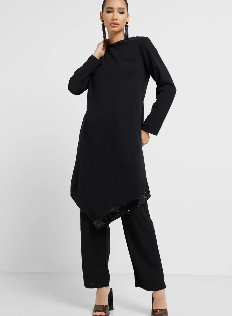 Khizana Embellished Hem Tunic & Pant Set