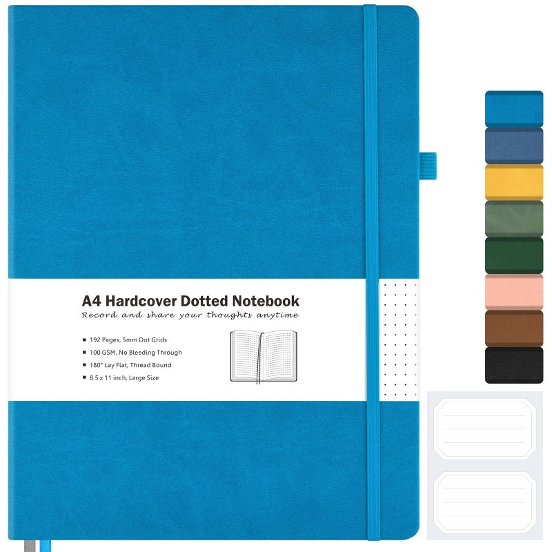 MaleDen Dotted Journal, Hardcover Notebook 8.5 x 11, Dot Grid Notebook Journal for Women, Men, Large Leather Journals for Writing, Bullet, No Bleed Thick Paper, A4 Notebooks for Work, School, Notes, Navy - Image 1