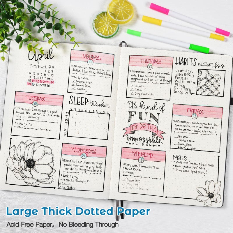 MaleDen Dotted Journal, Hardcover Notebook 8.5 x 11, Dot Grid Notebook Journal for Women, Men, Large Leather Journals for Writing, Bullet, No Bleed Thick Paper, A4 Notebooks for Work, School, Notes, Navy - Image 2