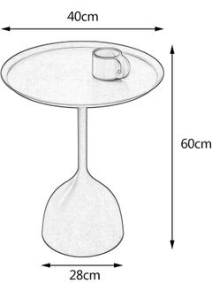Y&D Modern Living Room Bedroom Center Table Tea Table Coffee Table Side Table Rest Table Coffee Table Nordic Sofa Side Decorative Small Space Living Room Bedroom Patio Vintage Metal End Table Metal Iron Outdoor Round Table Weather Resistant Anti-Rust Outdoor  - Image 4