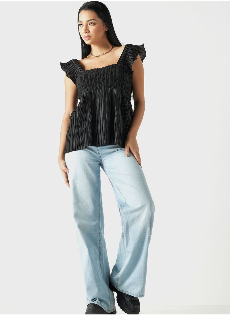 2Xtremz - Square Neck Ruched Tiered Top - Image 1