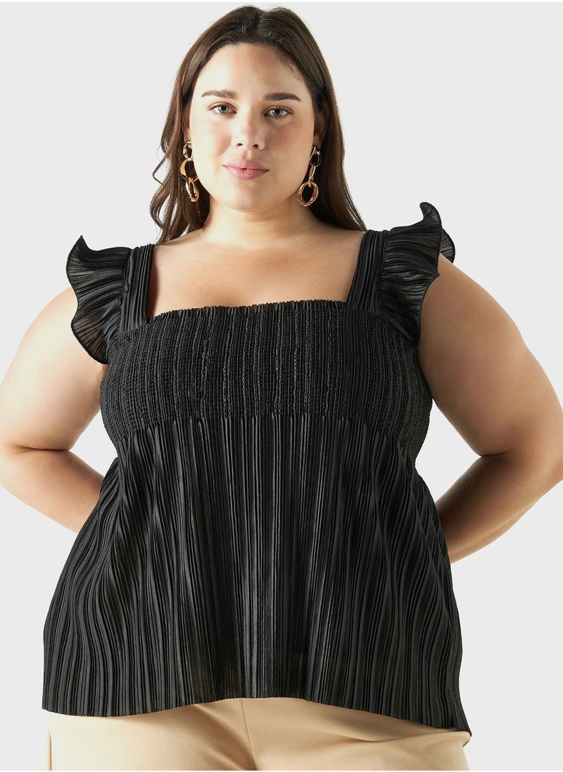 2Xtremz - Square Neck Ruched Tiered Top - Image 1