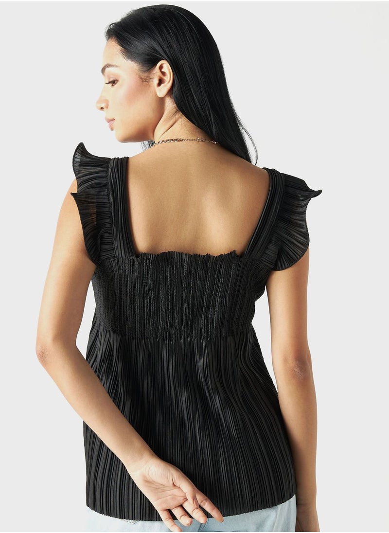 2Xtremz - Square Neck Ruched Tiered Top - Image 1