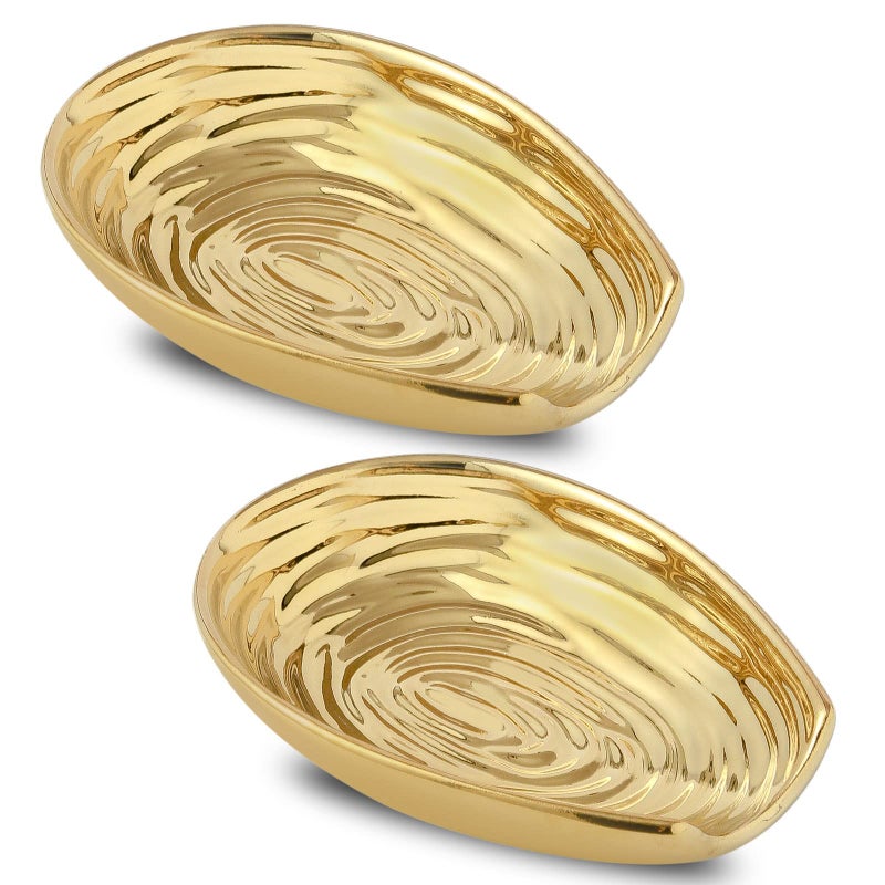 Hasense Spoon Rest for Stove Top Ceramic Gold Spoon Holder for Kitchen Counter Large Stable Heatresistant Utensil Rest for Spatula Ladles Tongs Home Kitchen Decor 2 PCS