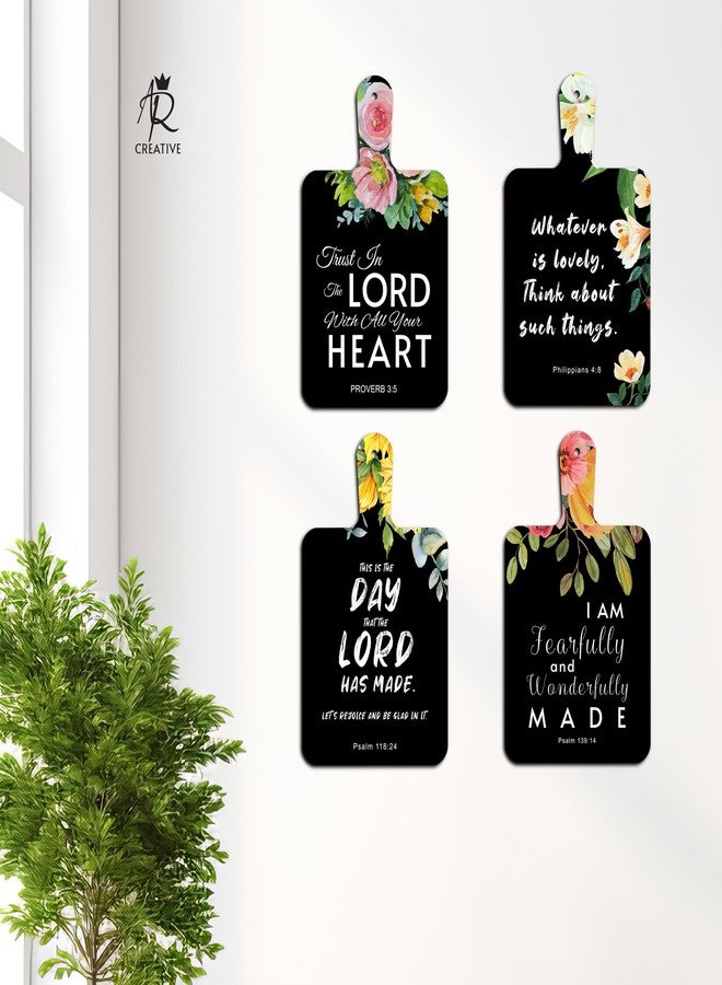 AR Creative Trust In The Lord - Bible Verse Wall Hanging For Home Decoration, Bible Quotes MDF Wooden Wall Art, Bible Verse, Home, Office Decor, Wall Wood Hanger Set of 4 (11 x 18 Inch) - Image 2