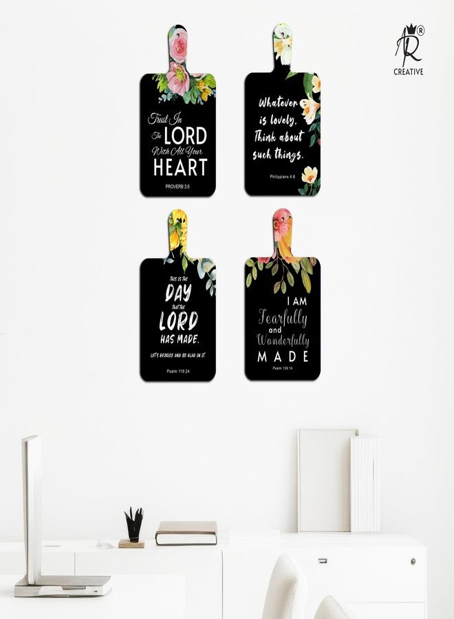 AR Creative Trust In The Lord - Bible Verse Wall Hanging For Home Decoration, Bible Quotes MDF Wooden Wall Art, Bible Verse, Home, Office Decor, Wall Wood Hanger Set of 4 (11 x 18 Inch) - Image 4