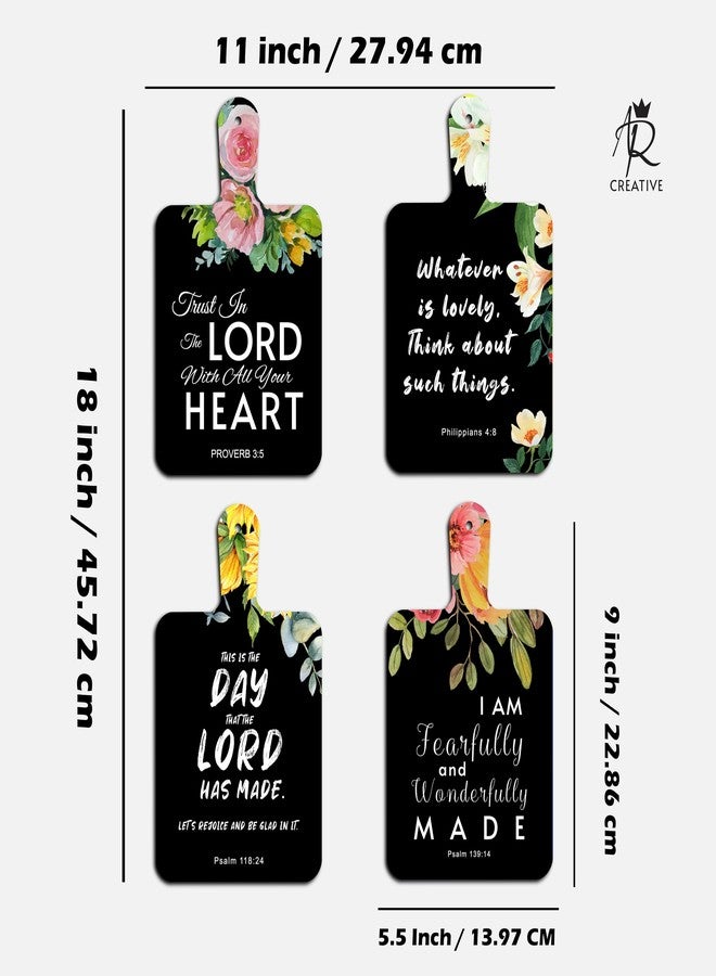 AR Creative Trust In The Lord - Bible Verse Wall Hanging For Home Decoration, Bible Quotes MDF Wooden Wall Art, Bible Verse, Home, Office Decor, Wall Wood Hanger Set of 4 (11 x 18 Inch) - Image 5