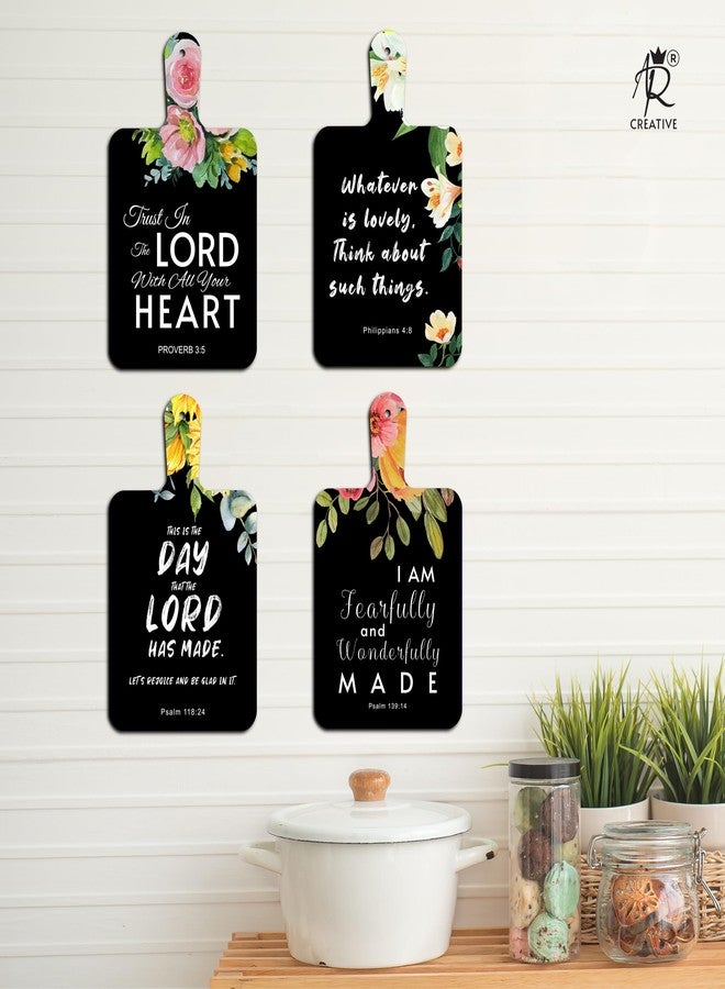 AR Creative Trust In The Lord - Bible Verse Wall Hanging For Home Decoration, Bible Quotes MDF Wooden Wall Art, Bible Verse, Home, Office Decor, Wall Wood Hanger Set of 4 (11 x 18 Inch) - Image 3
