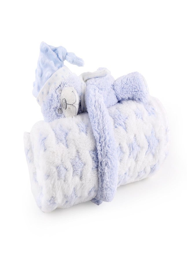 Kicks & Crawl Blue Bear Toy Blanket | Soft Blanket for Baby Girl and Baby Boy - Image 1