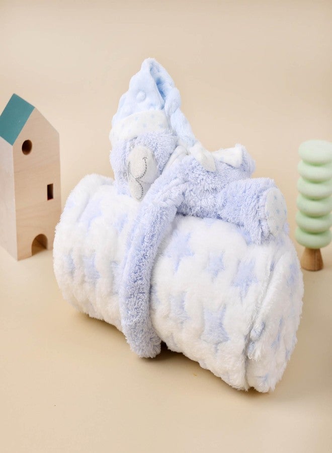 Kicks & Crawl Blue Bear Toy Blanket | Soft Blanket for Baby Girl and Baby Boy - Image 2