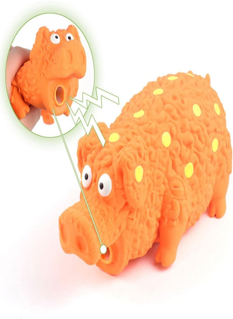GGOOT - Squeaky Pig Dog Toys | Interactive Rubber Pig Dog Chew Toy | Squeaker Chew Training Puppy Supplies, Durable Latex Spot Grunting Pig Dog Toys That Oink for Small Medium Large Dogs - Image 1