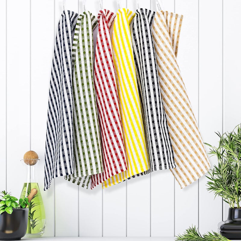 SAMI STUDIOS Kitchen Cleaning Super Value Pack - 100% Pure Cotton Napkins, Soft Absorbent for Hand and Face, Large Size 25 x 35 cm, Milano Stripes (Set of 18 Pcs) - Image 1