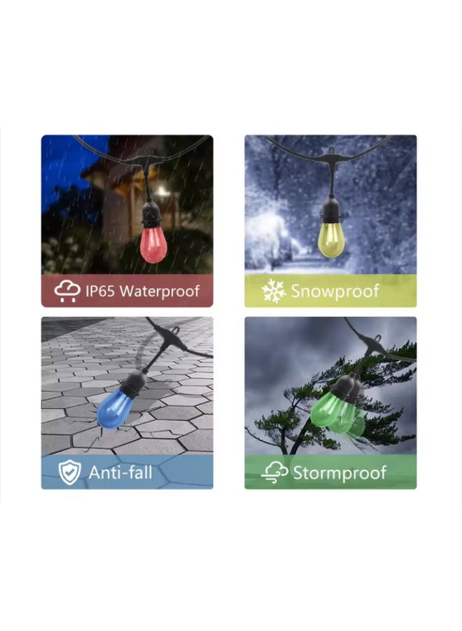 A string of 10 colorful LED lights, perfect for parties and weddings. Durable, weather-resistant, and waterproof. Solar powered. - Image 4