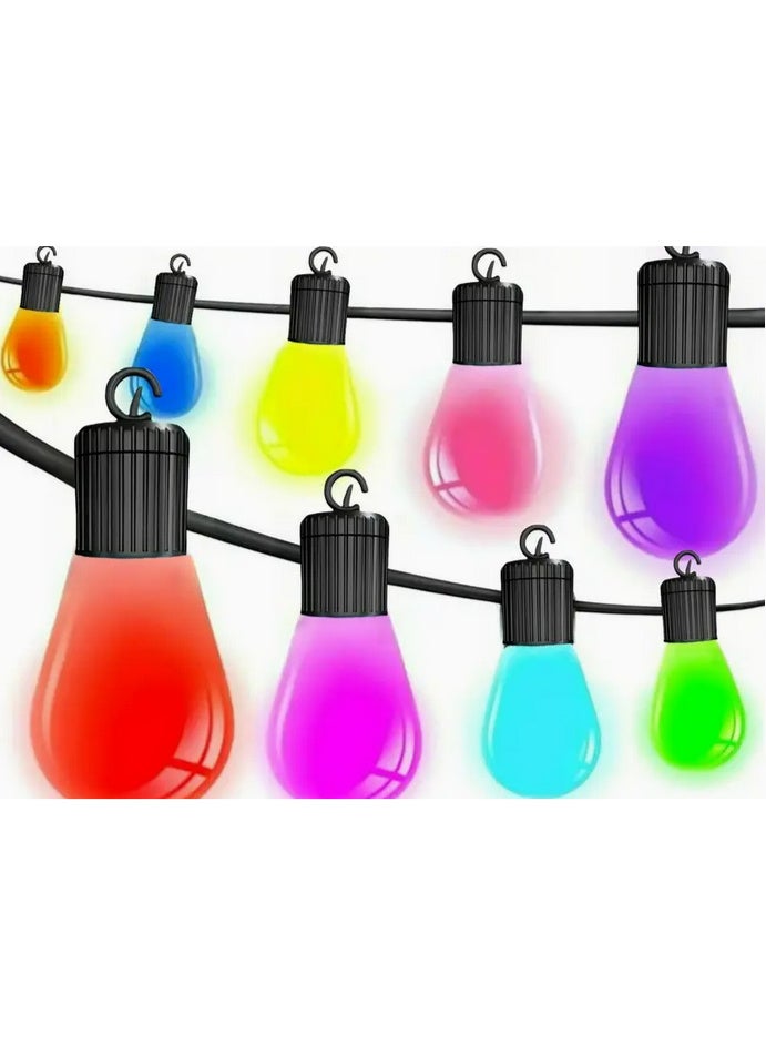 A string of 10 colorful LED lights, perfect for parties and weddings. Durable, weather-resistant, and waterproof. Solar powered. - Image 1