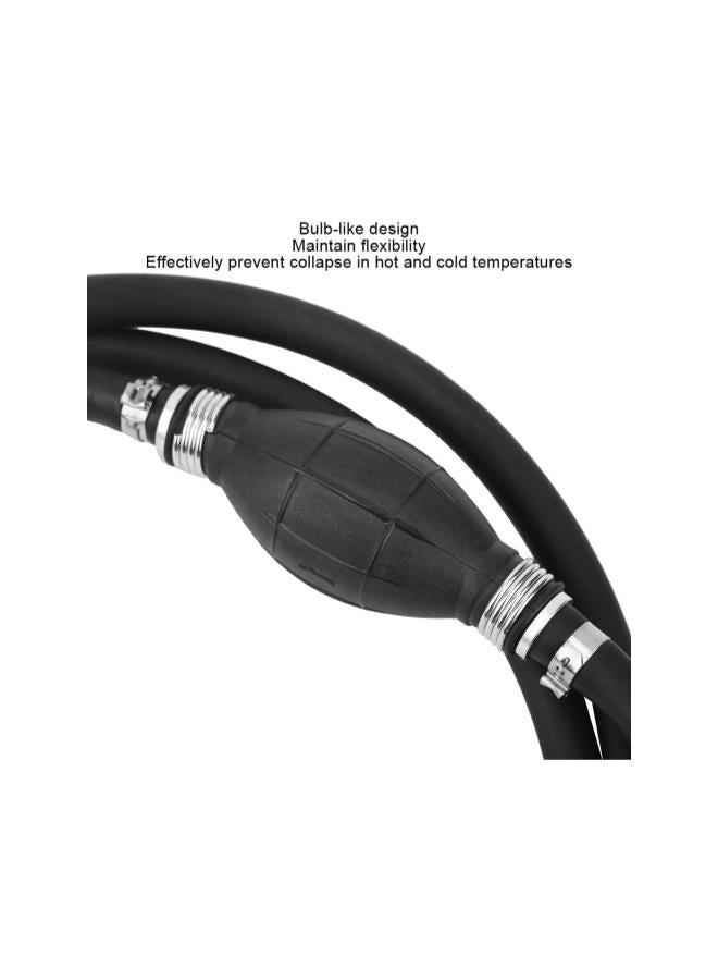 silvercnc Fuel Gas Line, 3/8in Fuel Hose Motor Fuel Gas Pipe Assembly Replacement Ozone Resistance Rubber Bulb and 6ft hose Line for Boats RVs Tractors and Caravans - Image 2