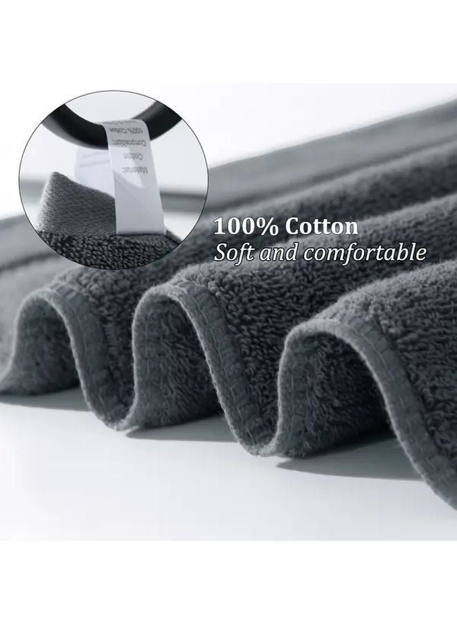 Dark Gray Dark Blue Cotton Bath Towel Set 10Pcs 2 Bath 4 Hand 2 Guest Towels 2 Wash Mitts - Image 5