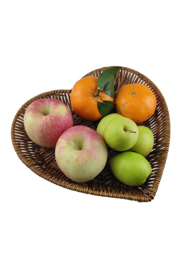 AMBOJIE 3 piece set Handmade Woven Bread Baskets,Heart shape Wicker Baskets Tabletop Food Serving Fruit Vegetables Sundries Storage Basket for Home,office,Restaurant, Bakery - Image 3