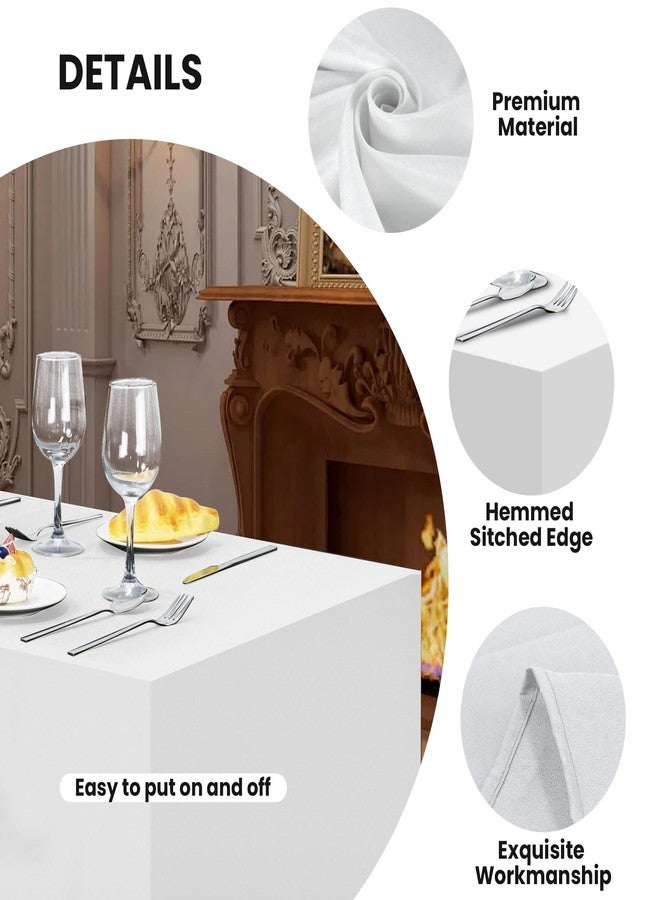 Ascoza 2 Pack Fitted Tablecloth for 6 Foot Rectangle Tables 72 x 30 Inch White Table Covers Water Resistant Polyester Table Cloth for Wedding, Parties,Display, Trade Show (White) - Image 3