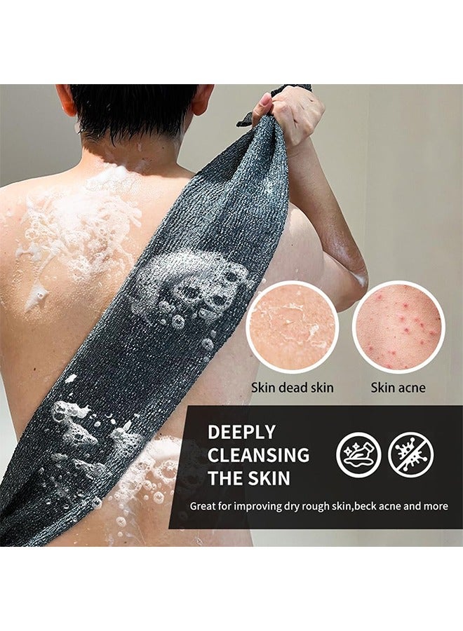 3 Pack Exfoliating Washcloth Towel, Japanese Exfoliating Bath Wash Cloth for Body Exfoliation, Korean Back Scrubber Washer for Shower, African Net Sponge Brush Loofah Exfoliator - Image 4