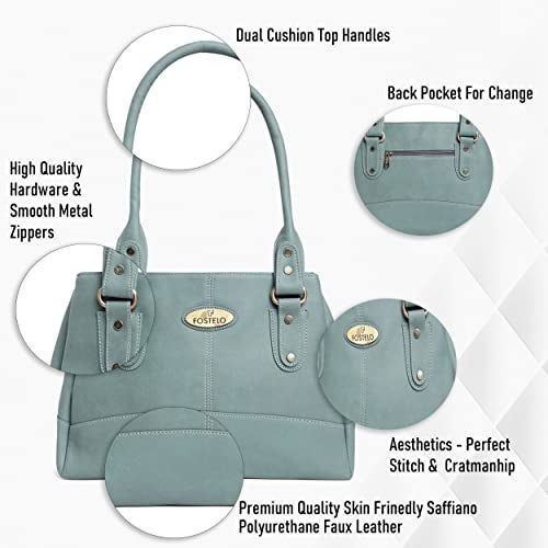 Fostelo Women's Birdie Satchel Tote Handbag for Women | Ladies Purse | Stylish Shoulder Bag | Gift For Women | Grey - Image 2