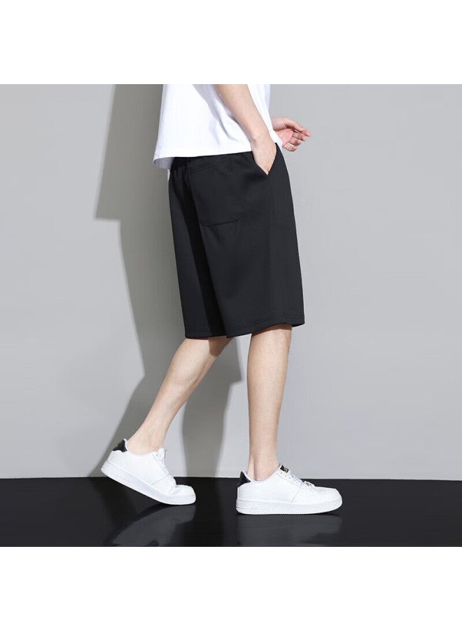 Pull Back Warrior Men's Loose Thin Five-point Shorts Summer Men's Casual Sports Beach Shorts High-end Men's Shorts Black XL - Image 3