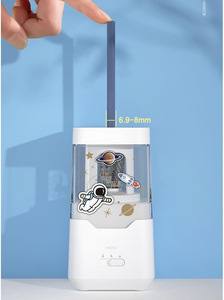 Excefore Electric Pencil Sharpener, Portable Pencil Sharpener For Colored Pencils, Auto Stop, Super Sharp & Fast, Automatic Pencil Sharpener Plug In For 6.9-8Mm, Colored Pencils Classroom Office Home (White) - Image 3