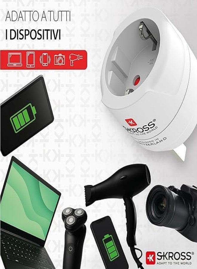 سكروس محول سفر اروبي الى بريطاني. محول كهرباء متعدد المداخل. فيش جداري معتمد. فيش سفر صغير وسهل الاستخدام. فيش ثلاثي بريطاني بقوة كهرباء 250 فولت. فيش عالمي، محول فيش، محول شاحن. - Image 5