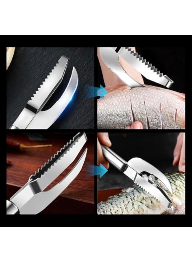 Bukela Multi Fish Scale Knife 3-in-1 Cut Scrape Dig, Stainless Steel Fish Maw Knife Fish Cleaning Knife, Seafood Scraper Fish Knives for Filleting and Cleaning (1, Silver) - Image 4