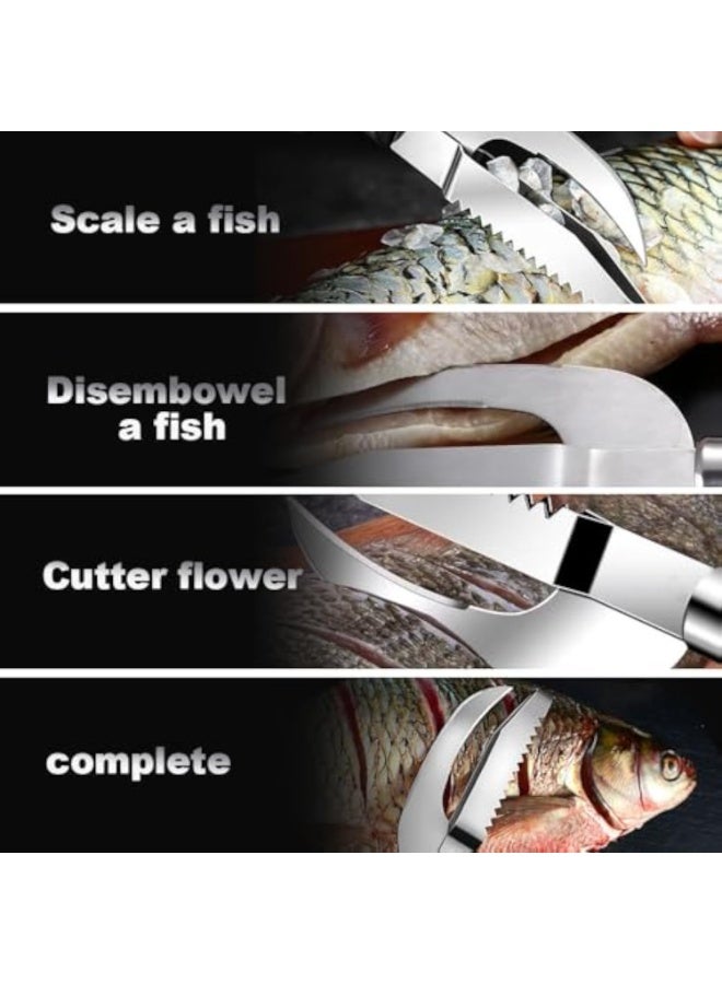 Bukela Multi Fish Scale Knife 3-in-1 Cut Scrape Dig, Stainless Steel Fish Maw Knife Fish Cleaning Knife, Seafood Scraper Fish Knives for Filleting and Cleaning (1, Silver) - Image 5