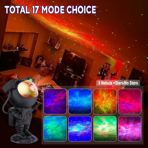 2win2buy Astronaut Star Projector Galaxy Light, 360° Space Man Buddy Projector Sky LED Night Light Space Starlight Planetarium Spaceman Lamp Gifts for Kids Adults Bedroom Ceiling Room Decor - Image 3