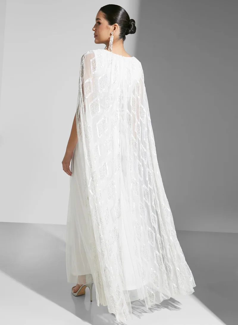 Amelia Rose V-Neck Drape Dress
