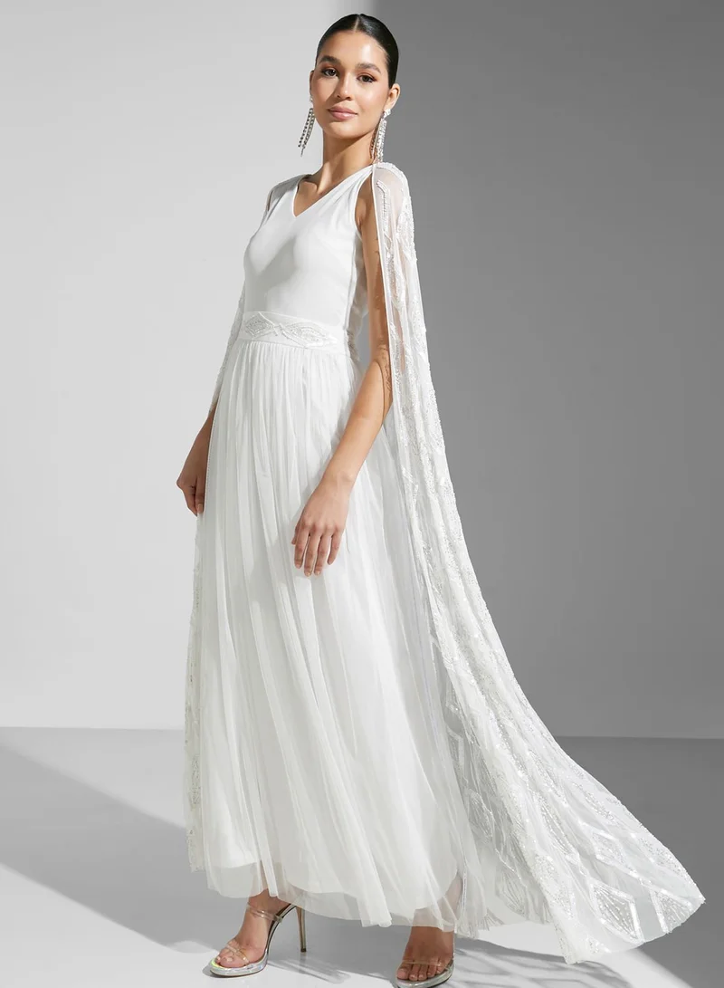 Amelia Rose V-Neck Drape Dress