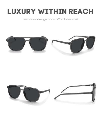 PRIVEL XXL Size Extra Large 160MM Polarized Double Bridge Retro Aviator Sunglasses Big Wide Heads Men UV400 Protection (PMX013P-6) - Image 4
