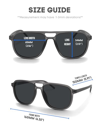 PRIVEL XXL Size Extra Large 160MM Polarized Double Bridge Retro Aviator Sunglasses Big Wide Heads Men UV400 Protection (PMX013P-6) - Image 5
