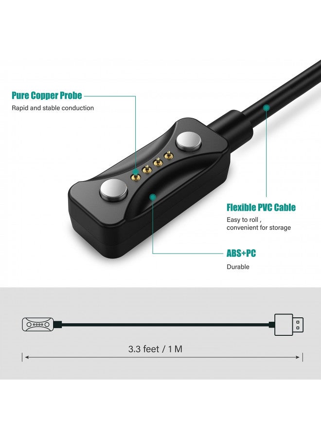 TUSITA شاحن مغناطيسي TUSITA متوافق مع ساعة Polar Pacer و Pacer Pro و Ignite 3 و Grit X2 Pro و Vantage V3 و Vantage M3 الذكية - 1 متر، USB-A - Image 3