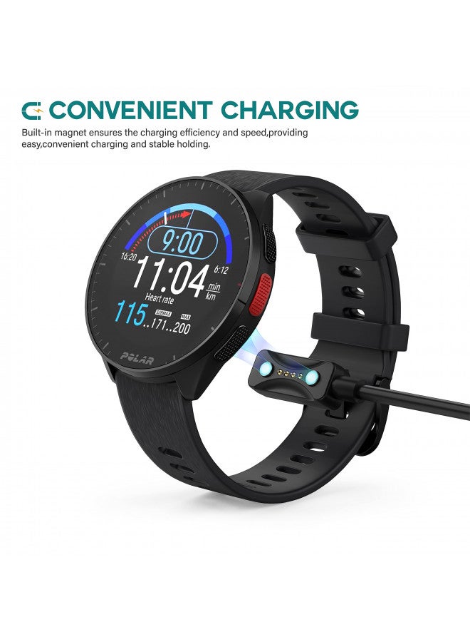 TUSITA شاحن مغناطيسي TUSITA متوافق مع ساعة Polar Pacer و Pacer Pro و Ignite 3 و Grit X2 Pro و Vantage V3 و Vantage M3 الذكية - 1 متر، USB-A - Image 1