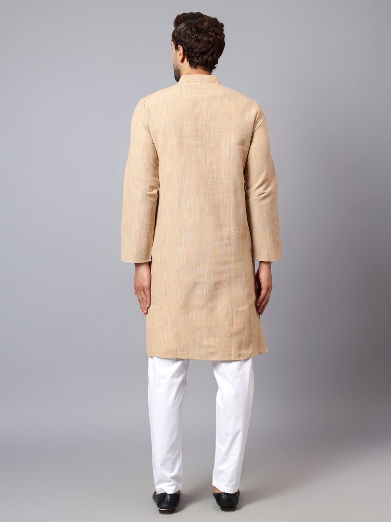 LATEST CHIKAN Men's Cotton Long Kurta Full Sleeves - Casual Ethnic Wear,44 - Image 5