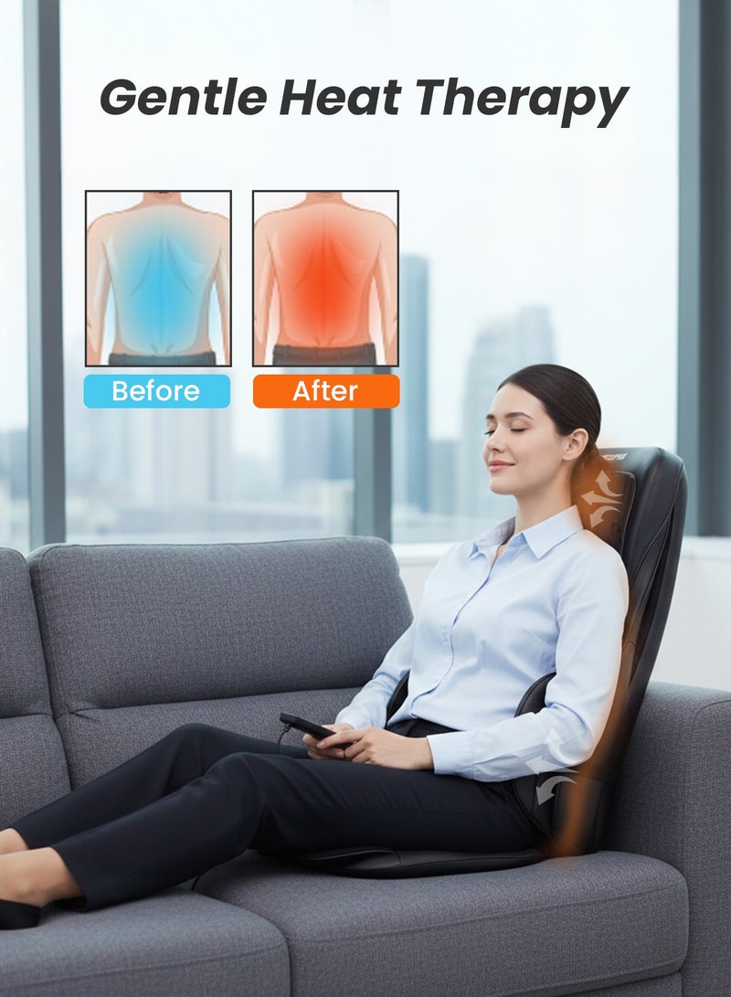 GEEPAS Full Body Massage Chair Pad- GM86103/ 15 Min Timer, Airbag Compression, Spot Kneading Tapping, Seat Vibration, Customizable Modes, Adjustable Neck Massager, with Remote Control/ Relieves Back, Hip, Muscle Tension, Improves Blood Circulation, etc - Image 5