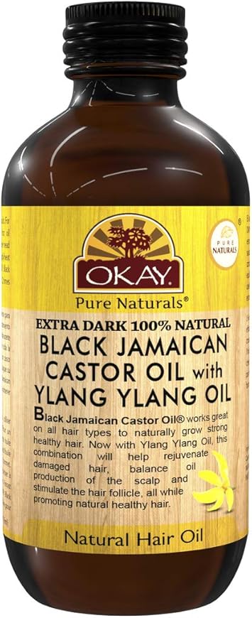 OKAY Pure Naturals Xtra Dark Black Jamaican Castor Oil with Ylang Ylang Oil 4 Ounce 011 kgOKAYBJXYLG4 - Image 1