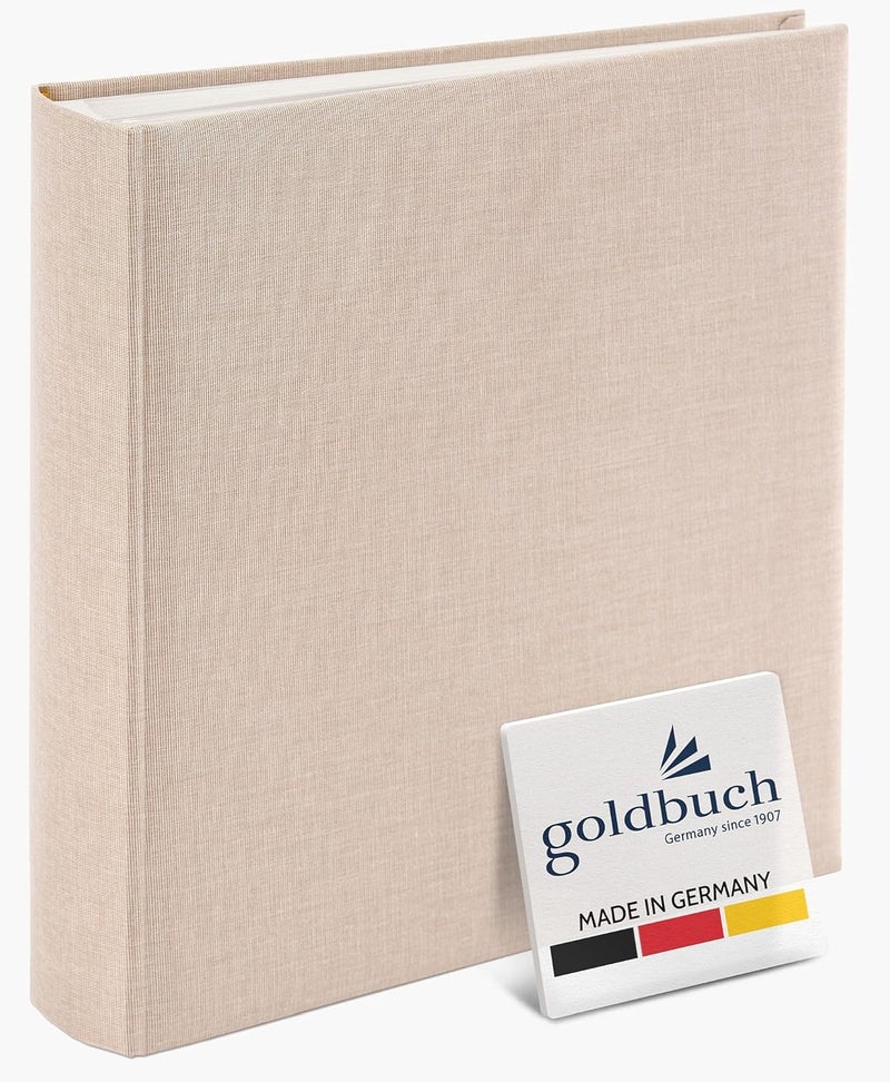 Goldbuch - Summertime Trend 2 31605 Photo Album 100 White Pages with Parchment Dividers with Linen Cover for up to 600 Photos High Quality Paper Beige 30 x 31 cm - Image 1