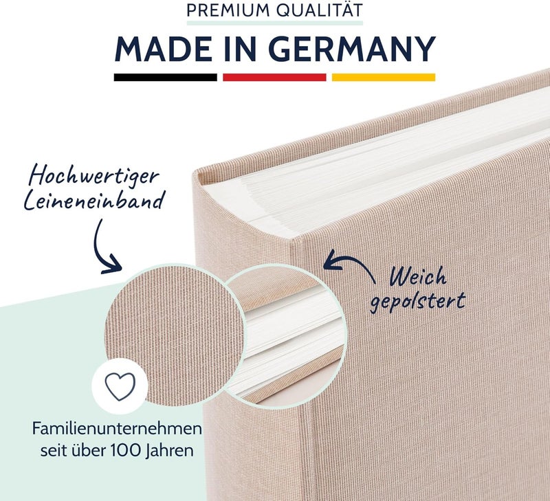 Goldbuch - Summertime Trend 2 31605 Photo Album 100 White Pages with Parchment Dividers with Linen Cover for up to 600 Photos High Quality Paper Beige 30 x 31 cm - Image 3