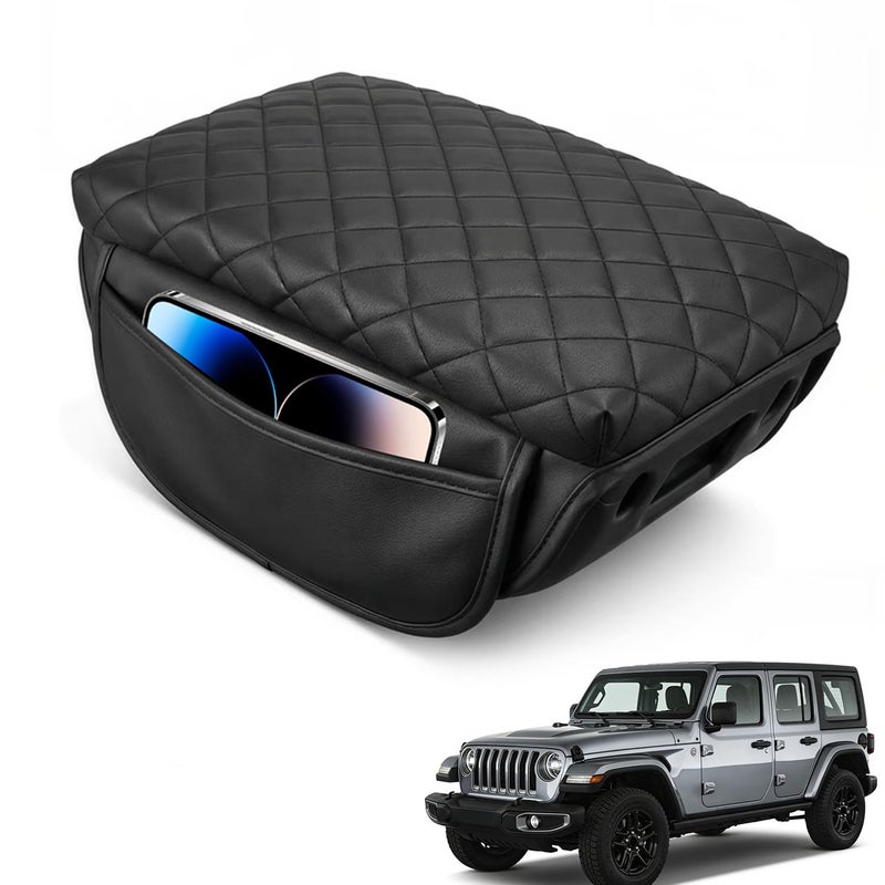 NICTSEPO Center Console Cover Compatible with Jeep Wrangler JL 20182025 Armrest Cover with Pockets for Jeep Gladiator JT 20202025 armrest Cushion for Wrangler JL JLUGladiator JT Accessories - Image 2