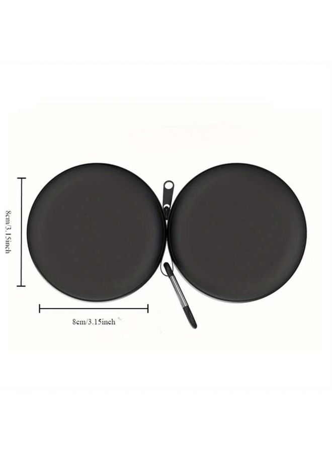 Mini Portable Car Ashtray With Lid Black And Red Travel Round 1pc - Image 2