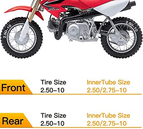 StaiBC Heavy Duty 2.50/2.75-10" Dirt Bike Tubes with TR4 Straight Valve Stem 2.50-10 2.75-10 Inner Tubes Compatible with Most 2.50 x 10 2.60 x 10 2.70 x 10 2.75 x 10 Dirt Bike Tires 2-Pack - Image 2