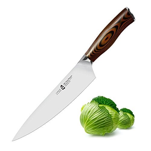 TUO Chef Knife, 8 inch Sharp Kitchen Knife with Pakkawood Handle, High Carbon Steel, Professional for Chopping & Dicing, Gift Box - Fiery Phoenix Series - Image 4