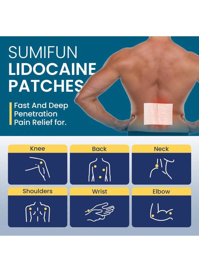 Sumifun لصقات تخفيف الألم 4% ليدوكائين 30 قطعة أقصى قوة جل مخدر لآلام الظهر والركبة والرقبة والمفاصل وآلام العضلات مسكن موضعي مؤهل لـ FSA أو HSA - Image 4